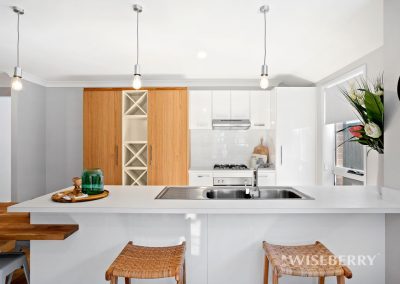Timber and white kitchen